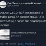 يحتوي الإصدار التجريبي من Unc0ver v3.0.0 الآن على دعم جزئي لأجهزة 4K المزودة بنظام iOS 12