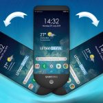 Patentovaný design chytrého telefonu Samsung s trojitým displejem