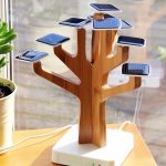 Solar Suntree for the benefit of the environment: bonsai-shaped solar charging