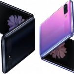 Samsung Galaxy Z Flip lit up on video
