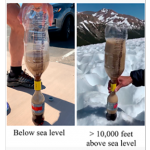 Scientists add Mentos to Coca-Cola on top of a mountain