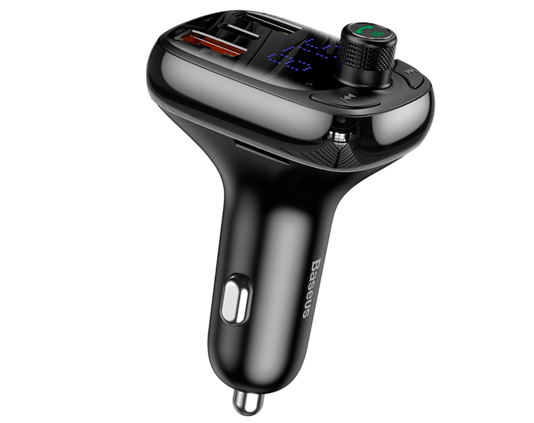 Baseus TTYPE S13 Wireless MP3 Car Charger, Black