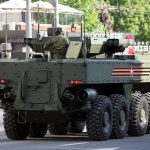 Il y avait une vidéo avec le dernier véhicule blindé russe K-17 pris feu après le défilé de la victoire