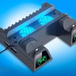 Console OIVO Playstation 4 avec chargeurs de manette de jeu et deux refroidisseurs
