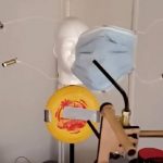 A device for shooting medical masks in the face has been created