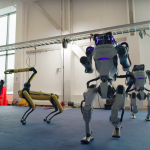 Four robots of different kinds danced to the hit of the sixties
