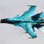 Shown Su-34 fighter with 10 atomic bombs