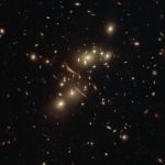 See the curves of cosmic light in a cluster of galaxies