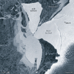 Uită-te la fotografiile coliziunii aisbergului A-74 cu ghețarul Brunt