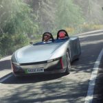 There was a sports electric car without a roof and glass. It covers 640 km on a single charge.
