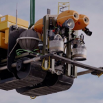 Deep-sea rover drives along the bottom on tracks and collects data on the fauna