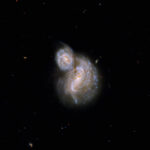 Hubble showed a photo of two galaxies that "crash" into each other