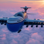Sky Cruise is a 5,000-passenger nuclear-powered air hotel that can fly for years