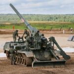 Ukrainian artillerymen destroyed ammunition and a Russian 2S7 Pion self-propelled gun