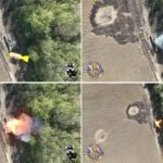 Ukrainian drone effectively burned the insides of a T-72B3 tank by throwing a Lockheed Martin grenade right into the hatch