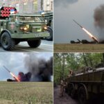 Published a video of the fireworks of the Ukrainian MLRS "Hurricane" next to two rocket systems "Bureviy" on the Tatra chassis