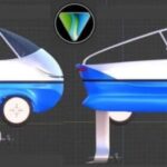 A startup is developing a three-wheeled car that drives, swims and “flies”