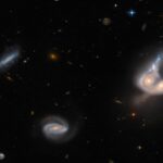Look at the result of a "head-on collision" of two galaxies: this is a very rare occurrence.