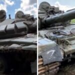Armed Forces of Ukraine seized a unique Russian T-72B3 tank with armor made from stolen sewer manholes