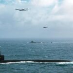 The United States and the United Kingdom conducted exercises with the USS Tennessee and Vanguard submarines, which carry Trident II missiles with nuclear warheads - a Boeing E-6B Mercury doomsday plane flew over them