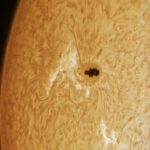 A giant sunspot is turning towards the Earth. It is visible to the naked eye