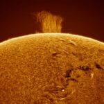 An amateur photographer captured a fiery "waterfall" on the surface of the Sun