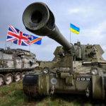British howitzer AS-90 destroyed three Russian artillery installations D-30